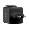 EFB Elektronik G352CE 35W GaN USB-C sieninis įkroviklis su ištraukiamu 0,7 m kabeliu, PD3.0 ir QC3.0, juodas