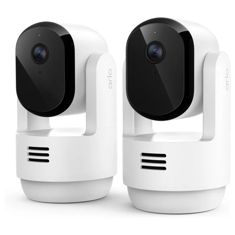 Arlo Essential 3 2K Pan-Tilt-Zoom vidinė apsaugos kamera (2 vnt., balta)