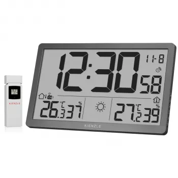 KIENZLE Jumbo NEO LCD orų sieninis laikrodis, pilkas