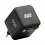 EFB Elektronik G652CE 65W GaN USB-C PD 3.0 sieninis įkroviklis su ištraukiamu kabeliu, juodas