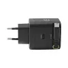 EFB Elektronik G652CE 65W GaN USB-C PD 3.0 sieninis įkroviklis su ištraukiamu kabeliu, juodas
