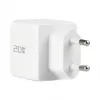 EFB Elektronik G201A1CE 20W GaN USB-C PD3.0 + USB-A QC3.0 sieninis įkroviklis su 2 m USB-C kabeliu, baltas