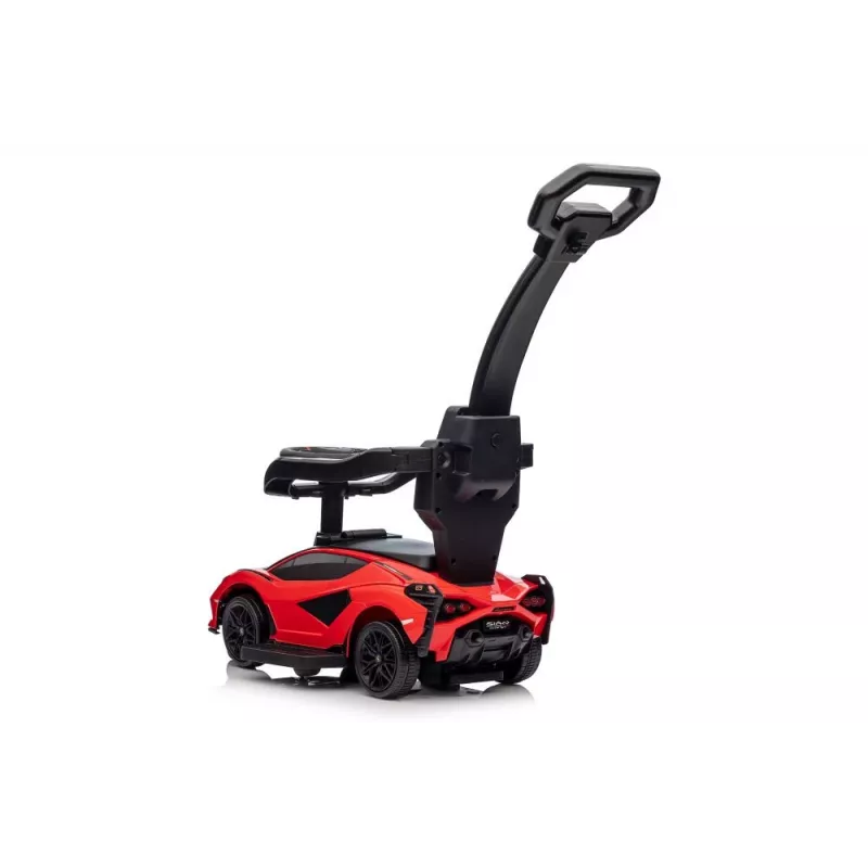LEAN TOYS Lamborghini QLS-996T važiuojamasis automobilis su stūmimo rankena, raudonas