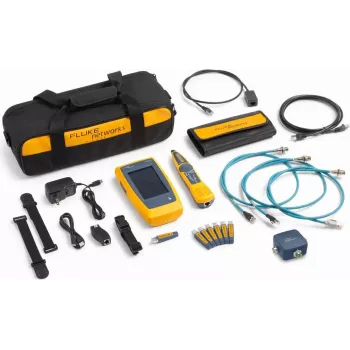 Fluke Networks LinkIQ Duo Industrial Ethernet kabelių ir tinklo testerio rinkinys su M12 adapteriais, PoE, iki 10 Gb/s, Li-Ion, CAT 3-8 6029135