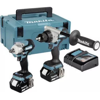 Makita DLX2588GJ 18V LXT bešepetėlinis 2 dalių komplektas su DDF485 gręžtuvu-suktuvu, DTD153 smūginiu suktuvu, 2x 5,0 Ah baterijomis, greituoju įkrovikliu ir MAKPAC dėklu