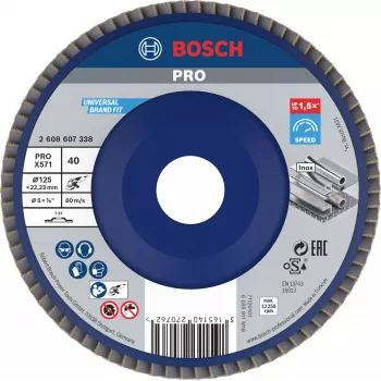 Bosch X571 Best for Metal šlifavimo diskas su žiedlapiais 125 mm P80 cirkonio aliuminio oksidas 2608607338