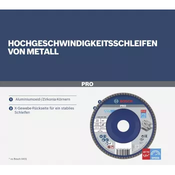 Bosch X571 Best for Metal šlifavimo diskas su žiedlapiais 125 mm P80 cirkonio aliuminio oksidas 2608607338