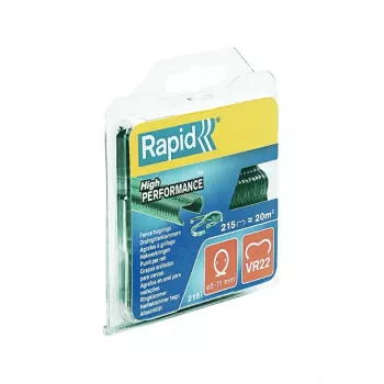 RAPID TOOLS VR22 Tvoros vielos kabės, cinkuotas plienas su žaliu plastikiniu padengimu, 13 kalibras, 12 mm kojelės, 1000 vienetų 40108802