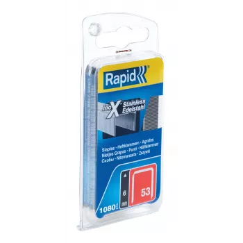 RAPID TOOLS smulkios vielos segtukai Type 53, 6 mm, nerūdijantis plienas, maža pakuotė, kortelė su Euro skyle, 1 vnt. (40109509)