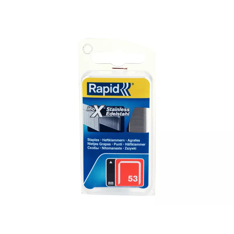 RAPID TOOLS smulkios vielos segtukai Type 53, 6 mm, nerūdijantis plienas, maža pakuotė, kortelė su Euro skyle, 1 vnt. (40109509)