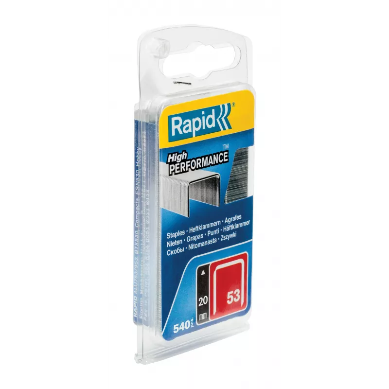 Rapid Tools Type 53 smulkios vielos segtukai, 20 mm kojelės, cinkuotas plienas, 2500 vienetų pakuotėje 40109508