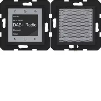 HAGER WAN6110BG Radio Touch UP DAB+ Bluetooth garsiakalbis, įleidžiamas, blizgus juodas