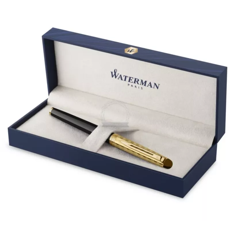 Waterman Hemisphere Rollerball rašiklis - Fine, blizgus juodas su chromuotu apdaila, dovanų dėžutė 2225136