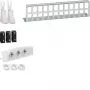 HAGER UM00M4 multimedijos lauko rinkinys su 3 Schuko rozetėmis ir 12 RJ45 prievadų, baltas