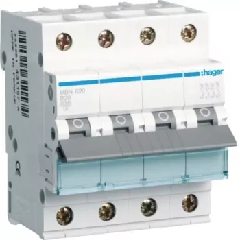 Hager MBN620 3P+N B-20A 6kA automatinis grandinės pertraukiklis