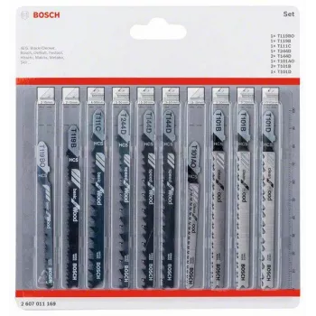 Bosch dėlionės pjūklo geležčių rinkinys medienai 2607011169, 10 vienetų, T formos kotas, HCS