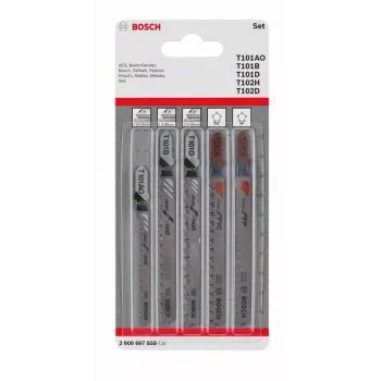 Bosch dėlionės pjūklo geležčių rinkinys medienai ir plastikui, 5 vnt., T formos kotas (2608667858)
