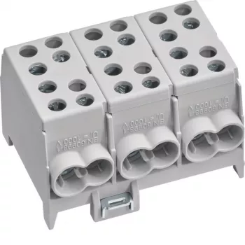 Hager Main Line Branch Terminal Block KH35L3 3-Pole 2x35-2x25mm² Grey