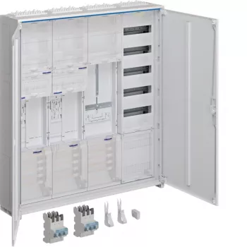 HAGER ZB34SEQ29EN univers Z pilnas skirstomasis spintas, 2 skaitiklių vietos, 3 laukai, 5 eilės, 180 modulių, IP44, baltas
