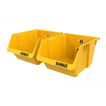 DEWALT DWST82813-1 TSTAK įrankių laikymo dėžė dvigubas paketas – 2x 14L sudedamos plastikinės dėžės, juodos/geltonos