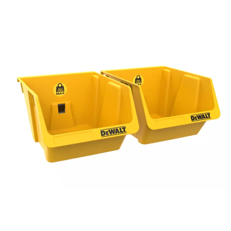 DEWALT DWST82813-1 TSTAK įrankių laikymo dėžė dvigubas paketas – 2x 14L sudedamos plastikinės dėžės, juodos/geltonos