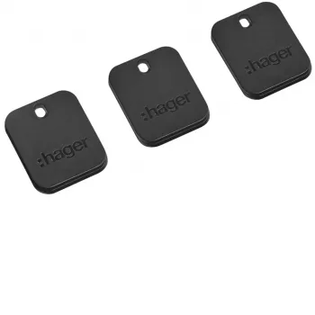 HAGER XVA400 RFID raktų pakabukų rinkinys (3 vnt., MIFARE Classic, 13,56 MHz, juodas)