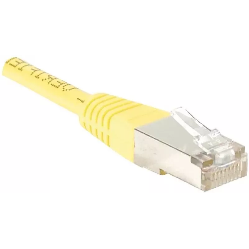 EXERTIS CONNECT CAT.6 F/UTP komutacinis kabelis, geltonas, 0,5 m, plonas su apsauga nuo užkabinimo 842051