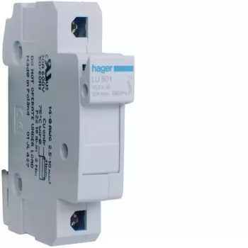 Hager LU501 saugiklių skyriklis 1P 32A 690V UL cilindriniams 10x38mm