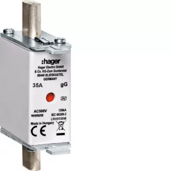 Hager LNH0035M NH000 gG 500V 35A saugiklis su K-Melder smogtuku
