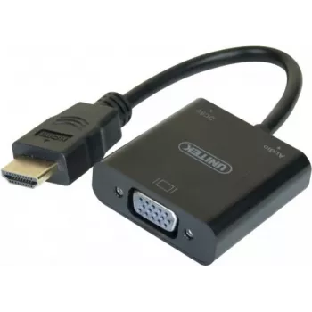Exertis Connect 051248 VGA į HDMI adapterio kabelis, 0,15 m, juodas