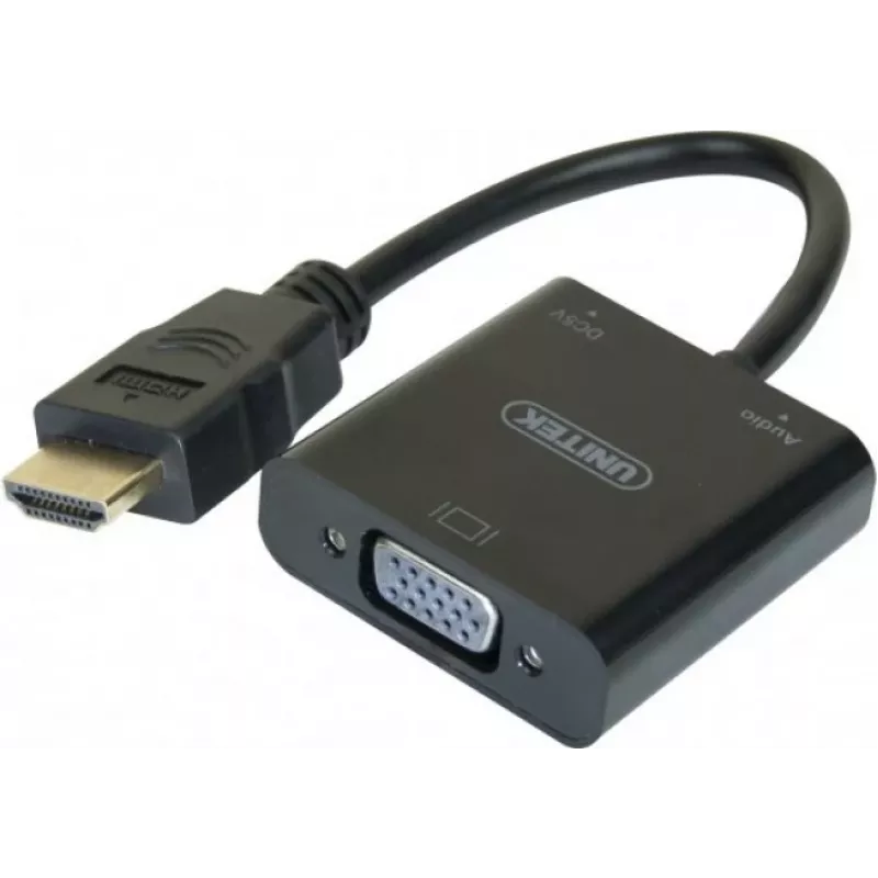 Exertis Connect 051248 VGA į HDMI adapterio kabelis, 0,15 m, juodas