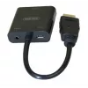 Exertis Connect 051248 VGA į HDMI adapterio kabelis, 0,15 m, juodas