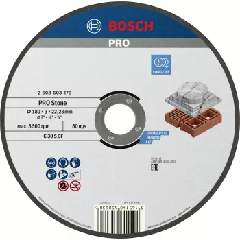 Bosch pjovimo diskas 180 mm, tiesus (Type 41), metalui, 1 vnt., 2608603179