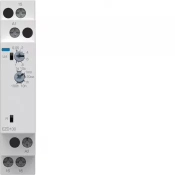 Hager EZD100 daugiafunkcė laiko relė 24-240V AC/DC, 10 funkcijų, 1 CO kontaktas, DIN bėgelis