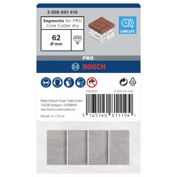 Bosch 2608601416 deimantiniai segmentai sausam grąžtui, 4 vnt.