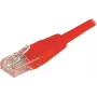 EXERTIS CONNECT Cat6 U/UTP komutacinis kabelis, raudonas, 1,0 m, RJ45, su apsauga nuo užkabinimo 243710