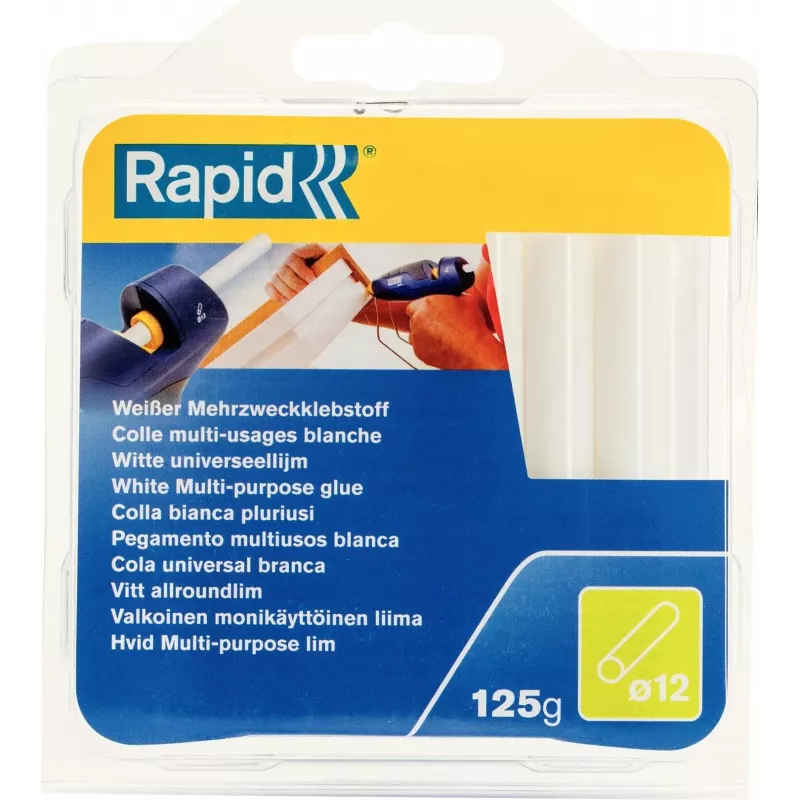 RAPID TOOLS universalus baltas klijų strypas 12 mm skersmens, EVA ir dervos, be tirpiklių, 1 vnt. (40107355)