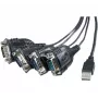 Exertis Connect USB į nuosekliąją jungtį adapterio kabelis, USB-A male į DB-9 male, 1,3 m, veržiamieji varžtai, juodas 040344