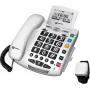 Geemarc Pack SERENTIES laidinis telefonas senjorams su kritimo aptikimo pakabučiu, apšviestu ekranu, baltas