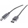 Exertis Connect USB 2.0 Type-A (vyriškas) į Type-B (vyriškas) kabelis, 3 m, pilkas 532409