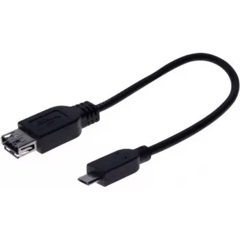 EXERTIS CONNECT Micro USB OTG adapterio kabelis, USB-A (moteriška) į Micro-B (vyriška), 0,15 m, juodas 532416