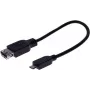 EXERTIS CONNECT Micro USB OTG adapterio kabelis, USB-A (moteriška) į Micro-B (vyriška), 0,15 m, juodas 532416