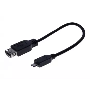 EXERTIS CONNECT Micro USB OTG adapterio kabelis, USB-A (moteriška) į Micro-B (vyriška), 0,15 m, juodas 532416