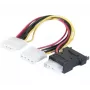EXERTIS CONNECT SATA maitinimo adapterio kabelis, SATA į 3x Molex, 1x SATA male / 3x Molex female, SATA skirstytuvas - prijunkite iki 3 HDD prie vieno SATA maitinimo jungties (147559)