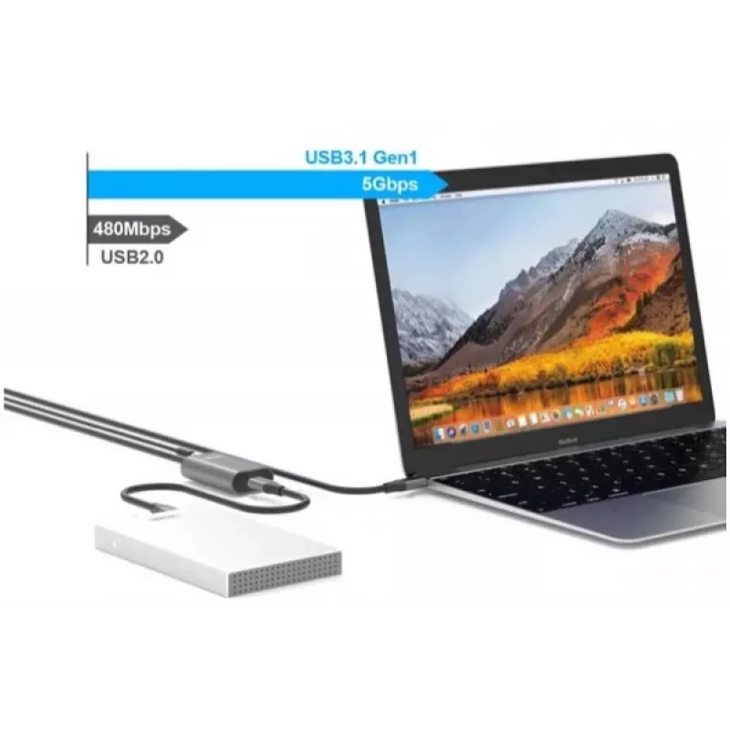 Exertis Connect aktyvus USB-C prailginimo kabelis 5 m USB 3.1 Gen 1 5 Gbps 60 W PD 149255