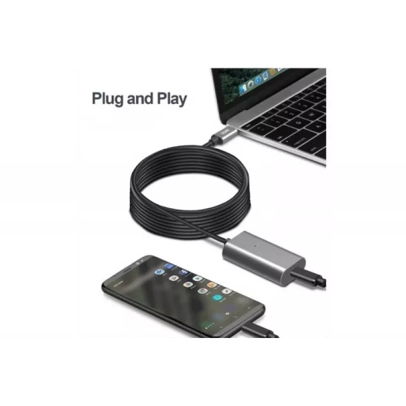 Exertis Connect aktyvus USB-C prailginimo kabelis 5 m USB 3.1 Gen 1 5 Gbps 60 W PD 149255