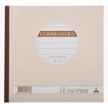 Le Dauphin Manifold Commandes užsakymo formų bloknotas, 210 x 210 mm, 2 dalių savikopijuojantis, 50 rinkinių, baltas/geltonas (1172D)