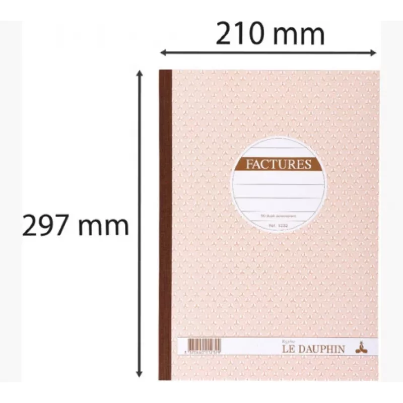 Le Dauphin 1232D A4 savaiminio kopijavimo sąskaitų bloknotas, 2 sluoksnių, 50 rinkinių, baltas/geltonas