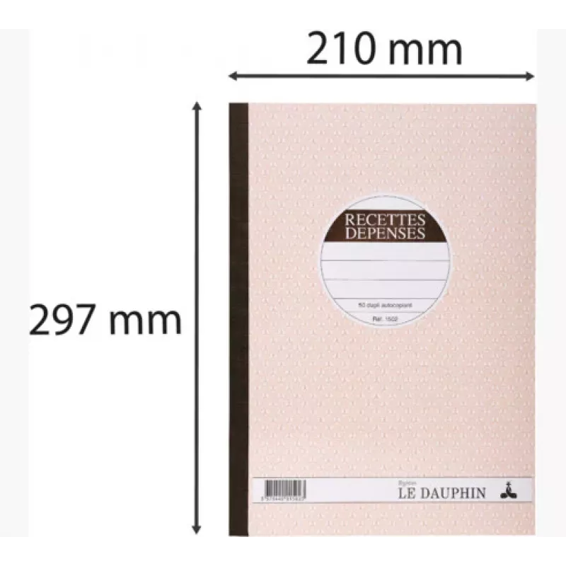 Le Dauphin Manifold Recettes-Dépenses, 297 x 210 mm, dupli (1502D) - 1 bloknotas