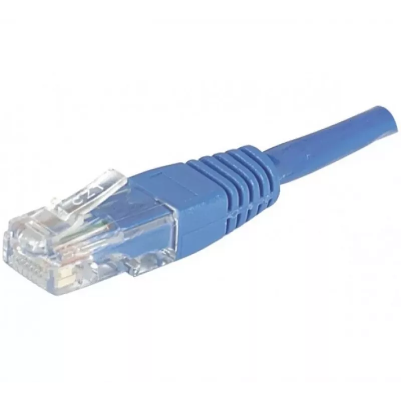 EXERTIS CONNECT CAT.6 U/UTP komutacinis kabelis, 1,5 m, mėlynas, RJ45, su fiksatoriaus apsauga 246740